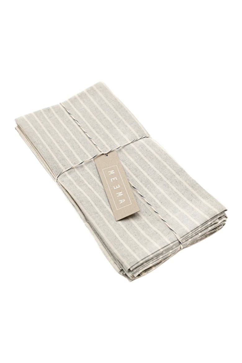 Striped Cotton Napkin Set of 4, Alternate, color, Grey