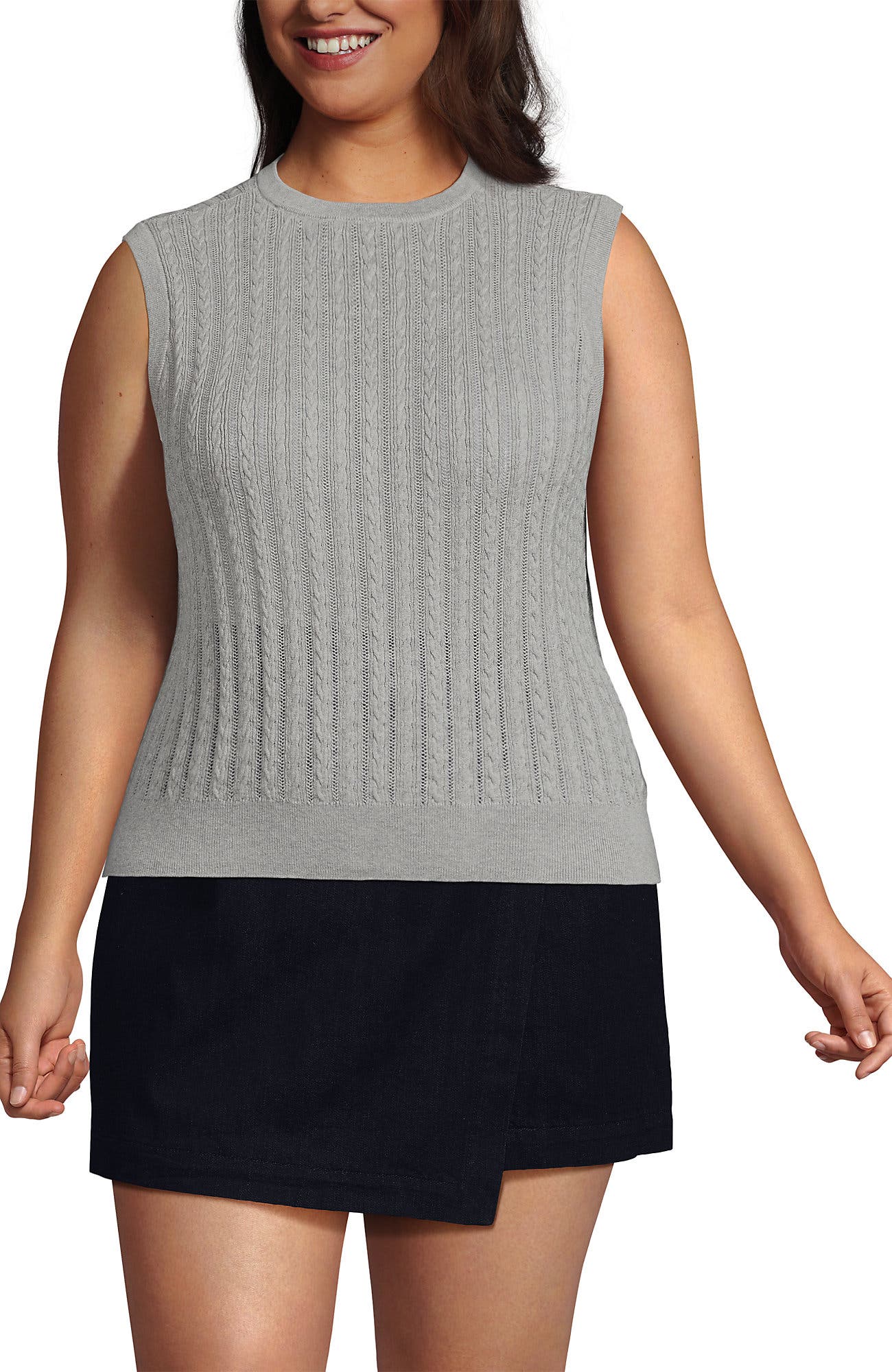 Cotton Pointelle Shell Sweater - image 1