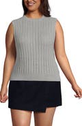 Lands' End Plus Size Cotton Pointelle Shell Sweater