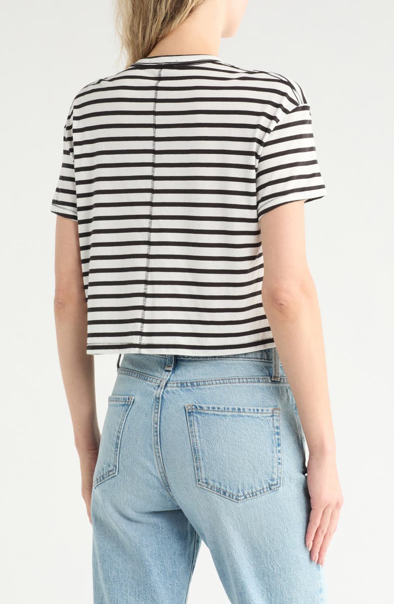 rag & bone Mai Boxy Crop T-Shirt, Alternate, color, Black Stripe
