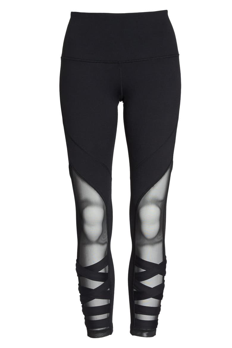 Covet High Waist Midi Leggings, Alternate, color, BLACK