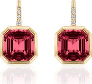 GOSHWARA Gossip Asscher-Cut Semiprecious Stone & Diamond Drop Earrings