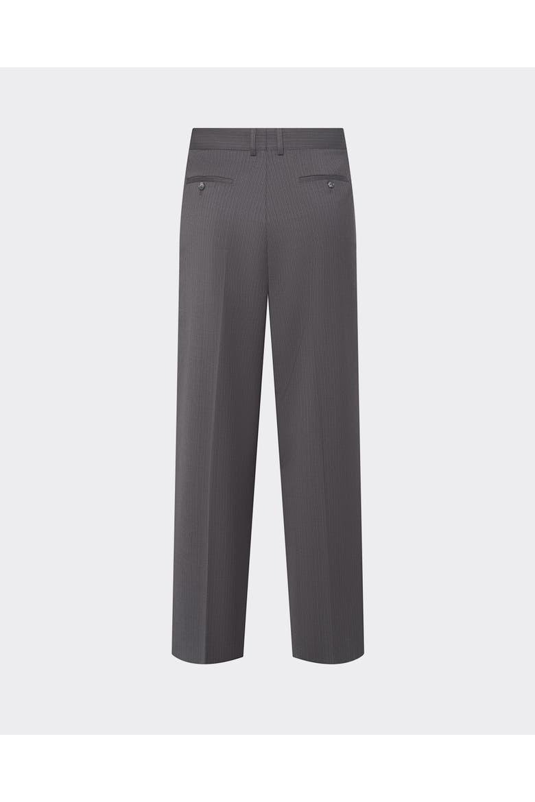 Tailored Pleated Trouser, Alternate, color, Grey Stripe