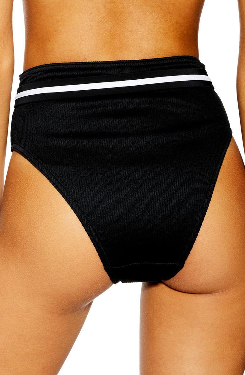 Topshop Belted Bikini Bottoms, Alternate, color, 