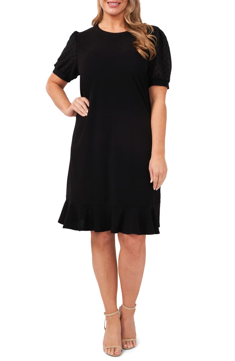 CeCe Clip Dot Puff Sleeve Dress, Main, color,