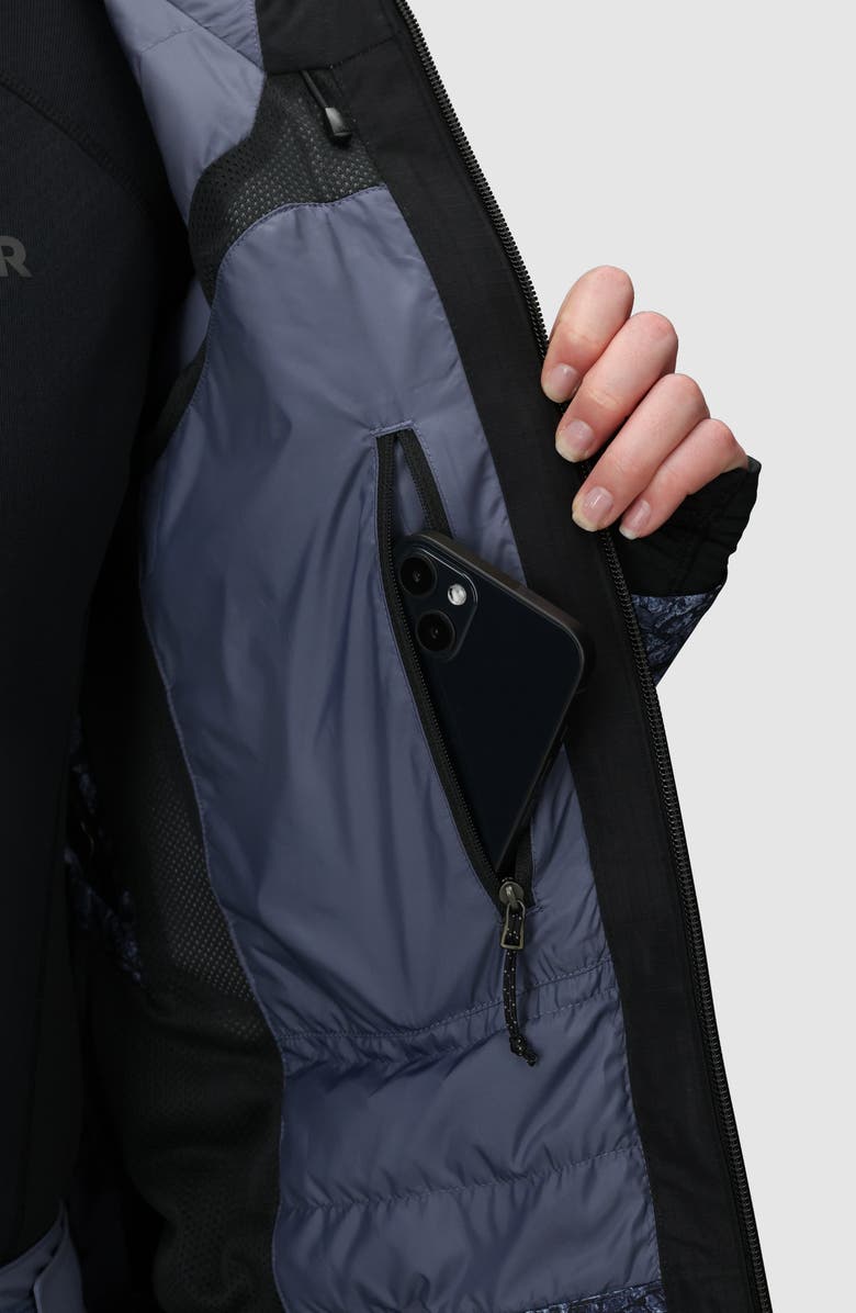 Outdoor Research Powderverse Waterproof Ski Jacket, Alternate, color, Summit Granite Print/ Black