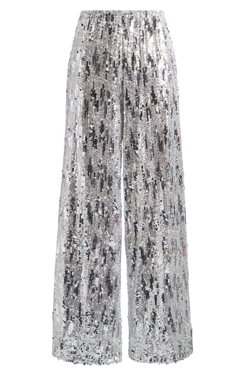 Topshop Sequin Wide Leg Pants, Alternate, color, 
