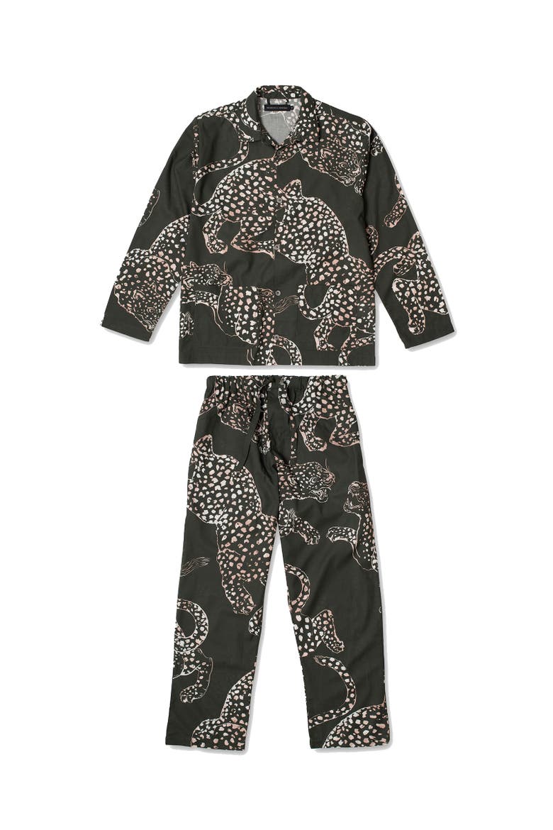Mens Pocket Pajama Set, Alternate, color, Jag Print Green