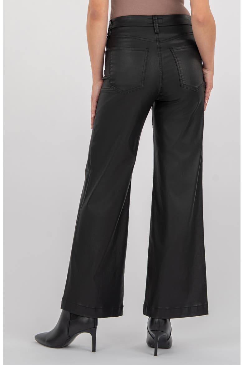 Meg Coated High Rise Wide Leg Jeans, Alternate, color, BLACK