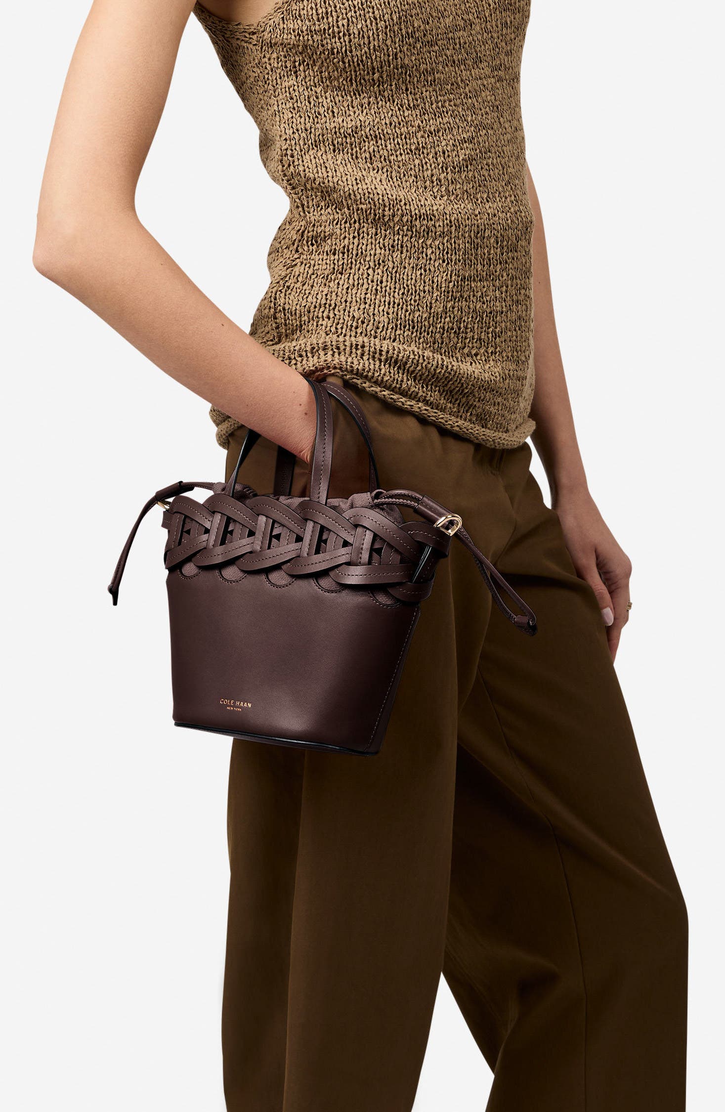 Juliette Small Leather Tote Crossbody, Alternate, color, MADEIRA BROWN