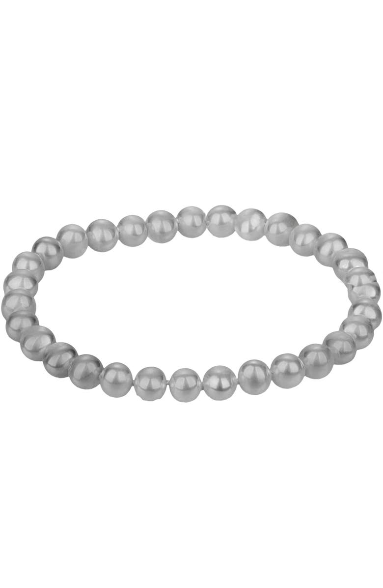 Donatello Gian Shell Pearl Stretch Bracelet, Alternate, color, Black