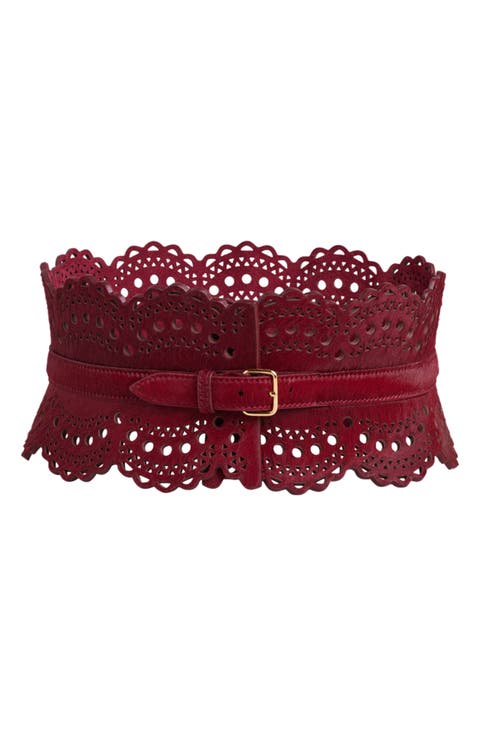 Vienne Calf Hair Wide Bustier Belt