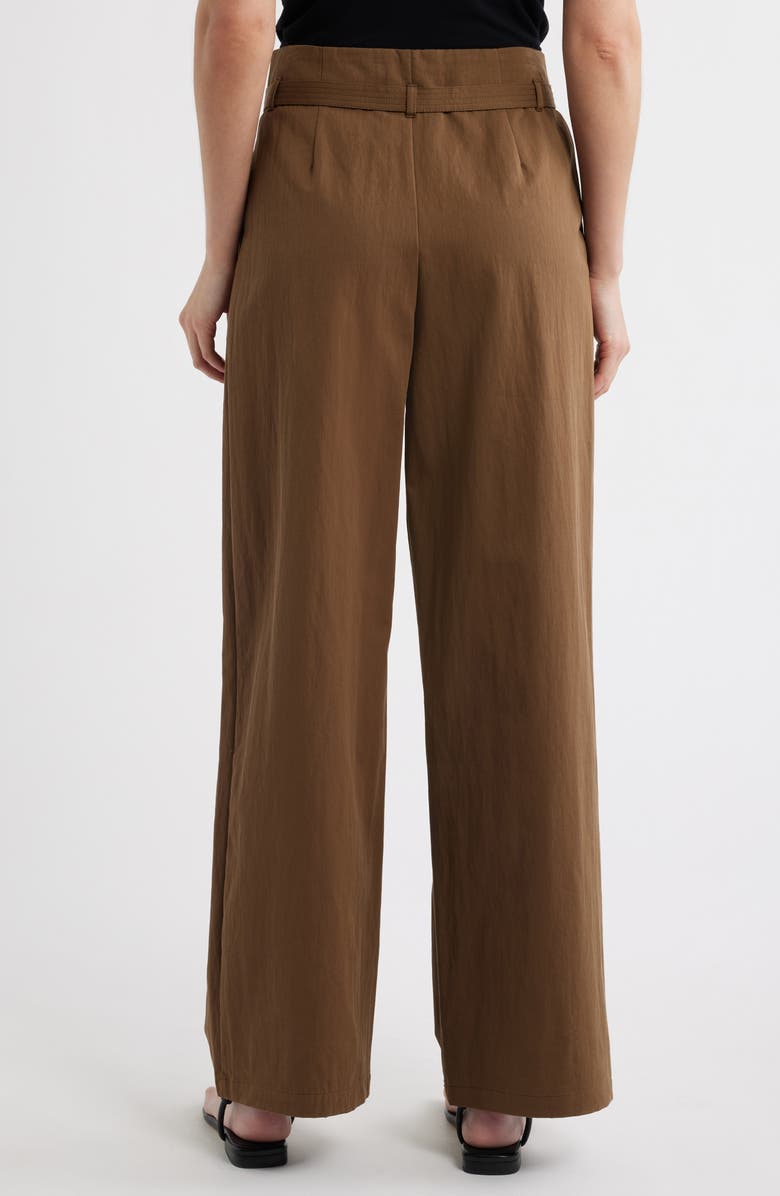 MANGO Cubo Patalon Belted Cotton Blend Pants, Alternate, color, Khaki Green