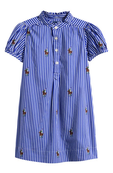 Kids' Polo Bear Stripe Cotton Poplin Shirtdress (Toddler & Little Kid)