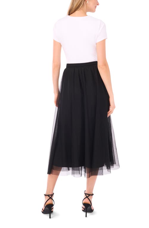 Halogen ® Bow Tulle Midi Skirt In Black