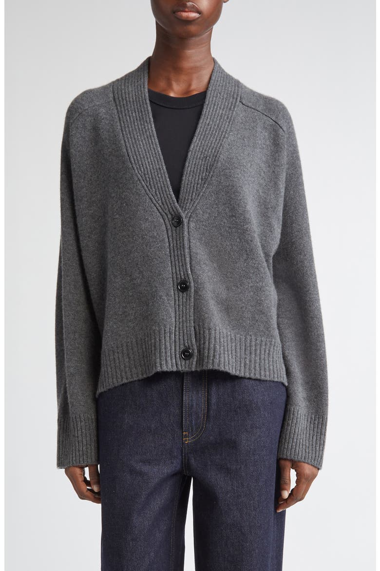 Kaia Cashmere V-neck Cardigan, Main, color, ANTHRACITE MELANGE