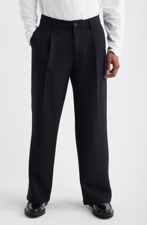 Relaxed Pleated Stretch Twill Pants