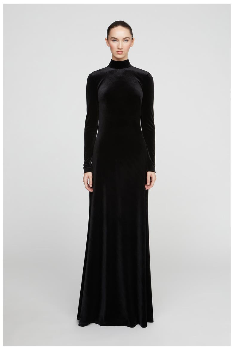Kaia Velvet Gown, Main, color, Black