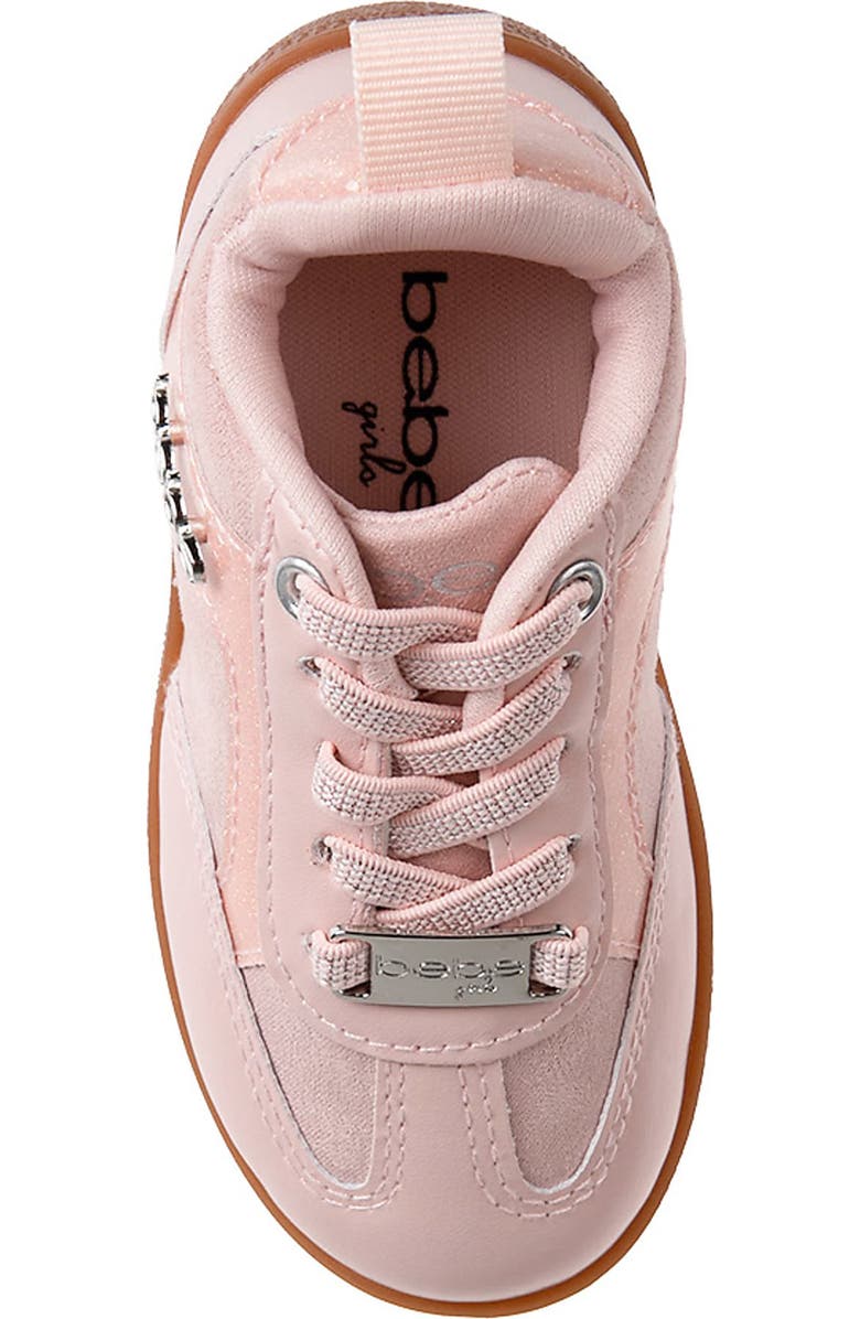 bebe Kids' Shimmer Sneaker, Alternate, color, Blush