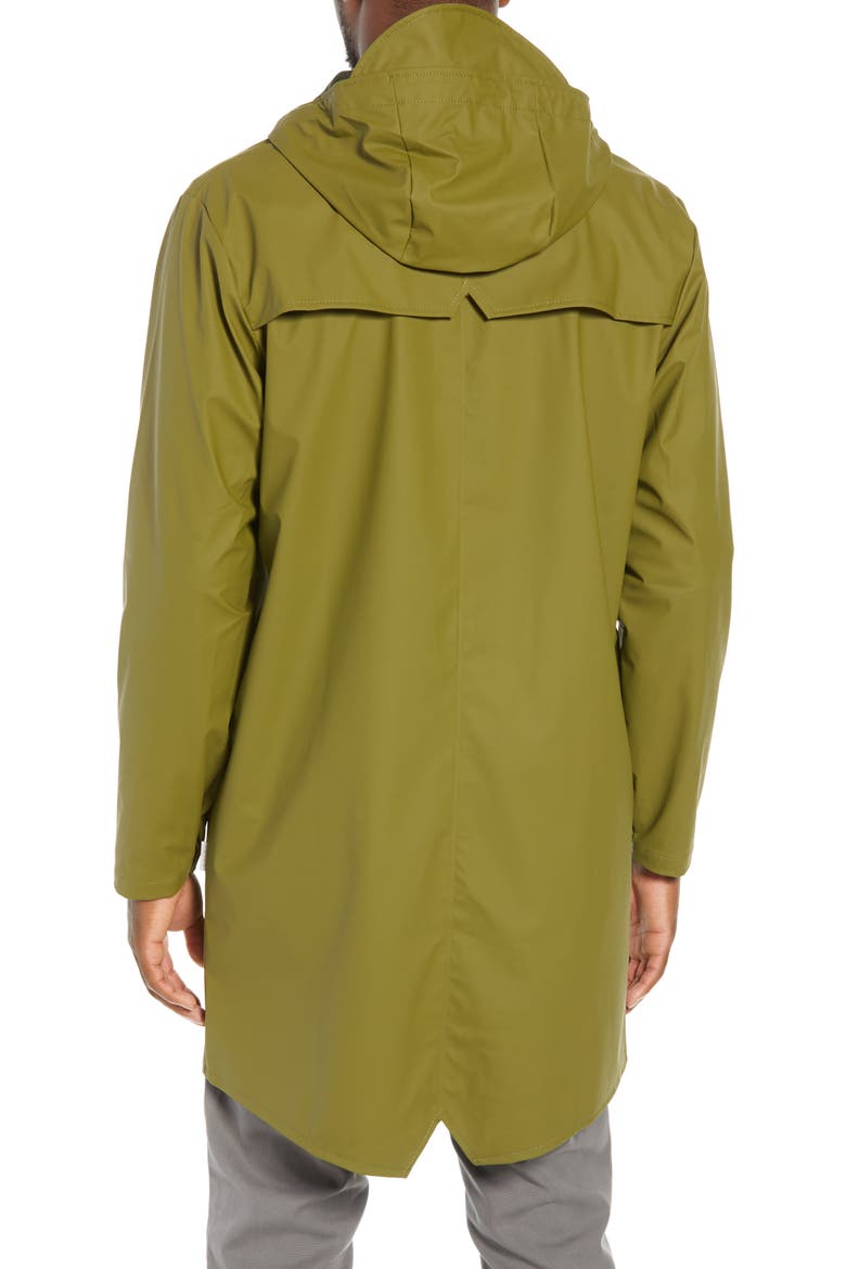 Waterproof Hooded Long Rain Jacket, Alternate, color, GREEN