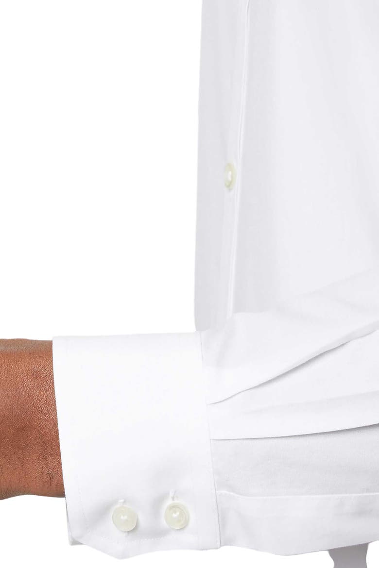Non-Iron Poplin Cutaway Slim Fit Shirt Single Cuff, Alternate, color, WHITE