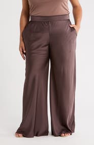Renee C Satin Wide Leg Pants