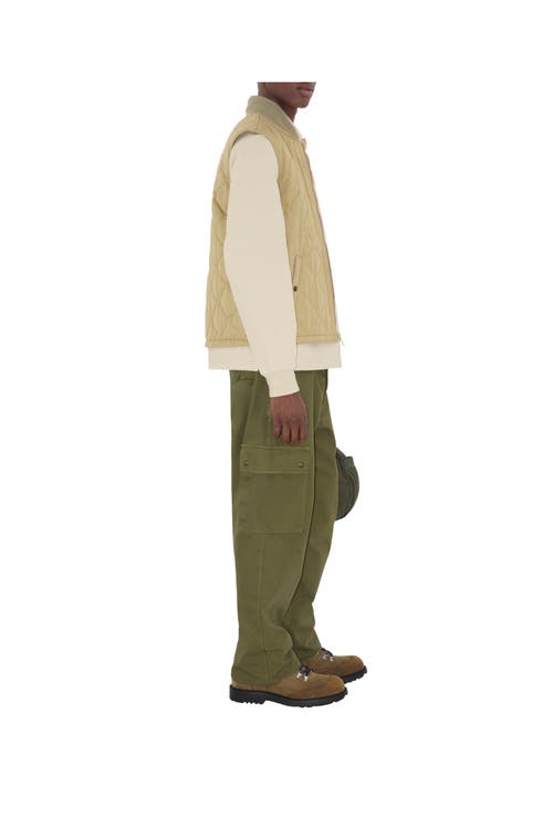 Burberry Quilted Gabardine Gilet In Brown