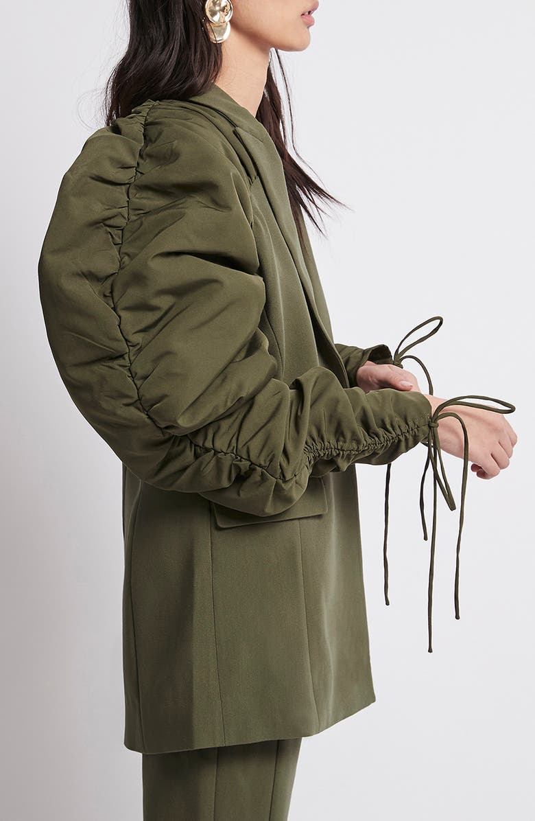 Aje Interlace Ruched Sleeve Blazer, Alternate, color, 
