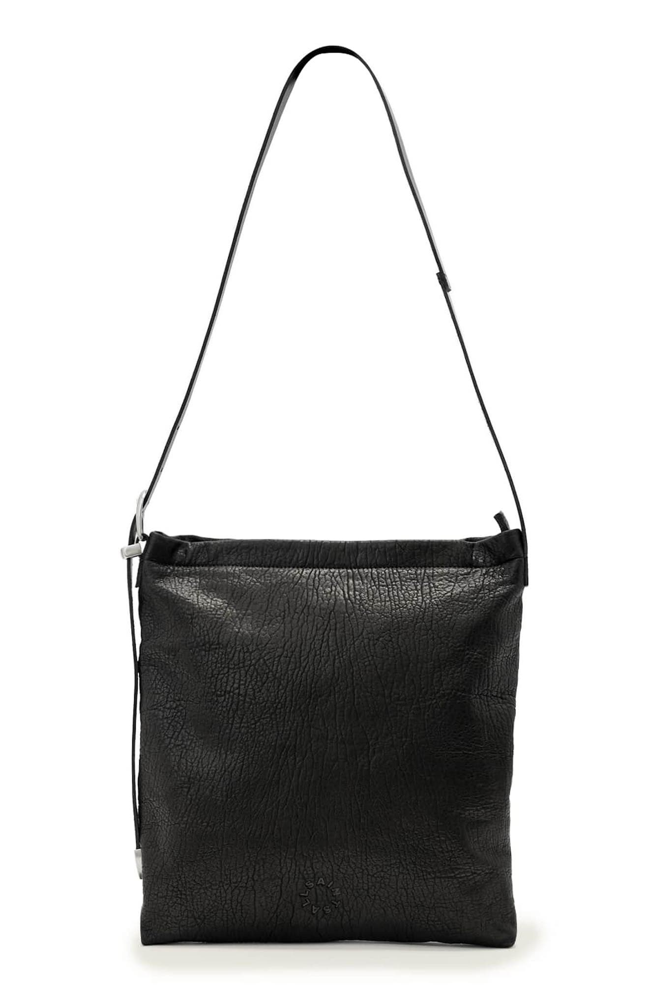 AllSaints Haven Leather Crossbody Bag, Main, color, Black