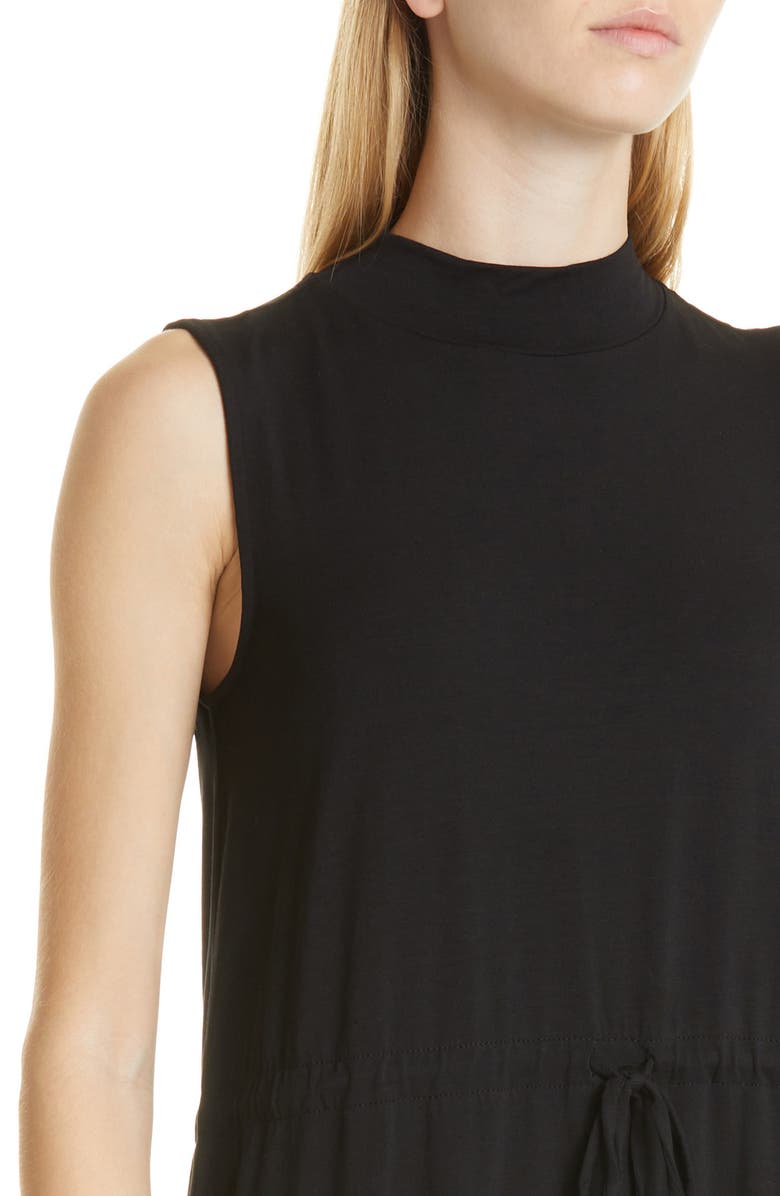 Eileen Fisher Mock Neck Tie Waist Sleeveless Dress, Alternate, color, 