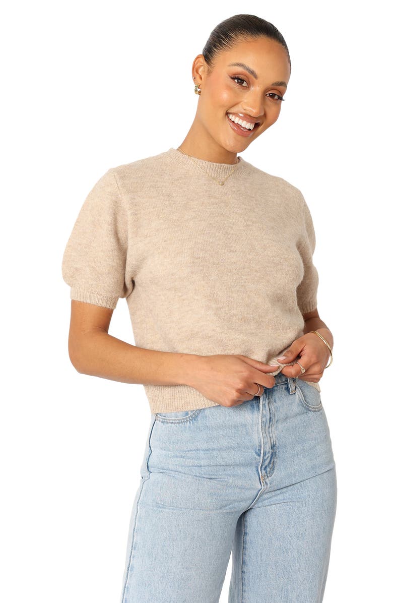Petal & Pup Noah Puff Sleeve Sweater, Alternate, color, Taupe
