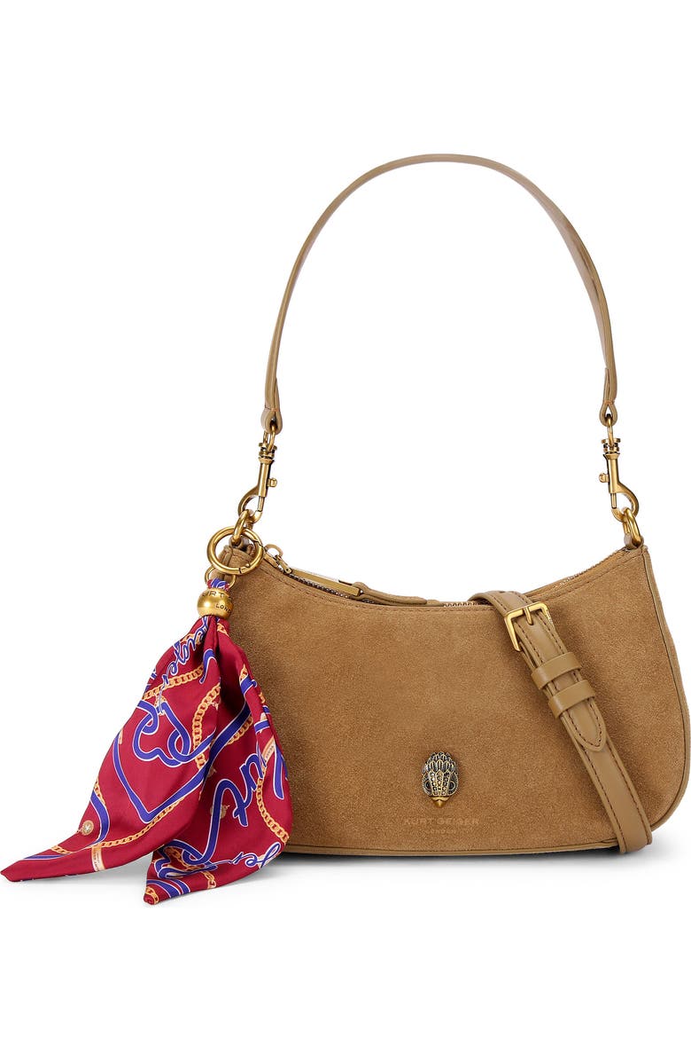 Kurt Geiger London Sloane Suede Hobo Crossbody Bag, Main, color,