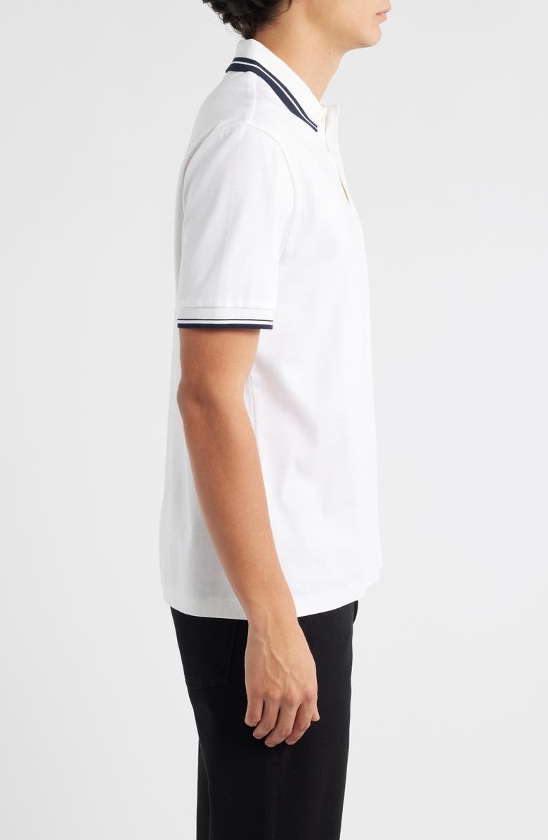 BOSS Parlay Tipped Cotton Polo, Alternate, color, White