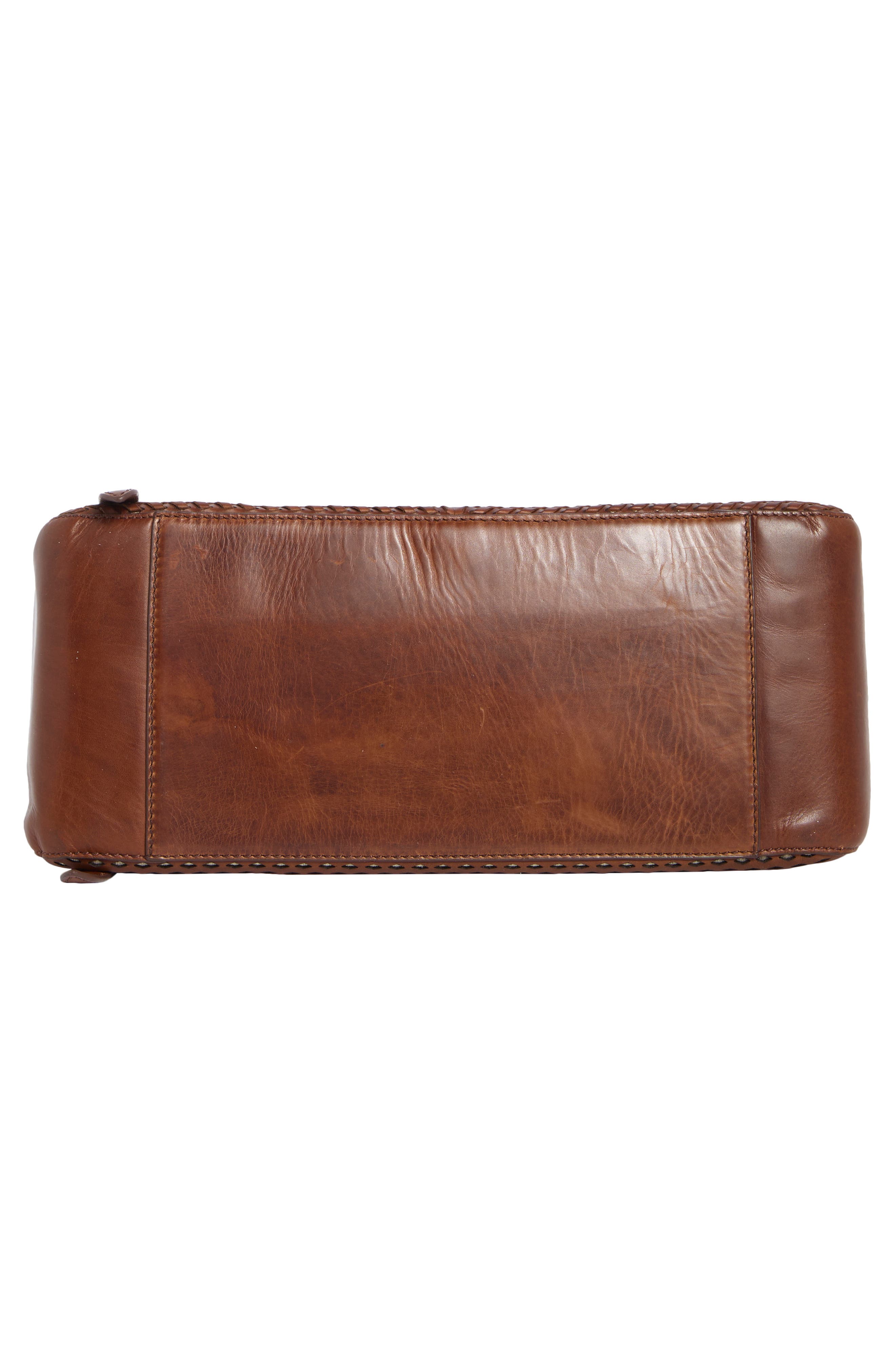 Woven Perforated Leather Tote, Alternate, color, COGNAC