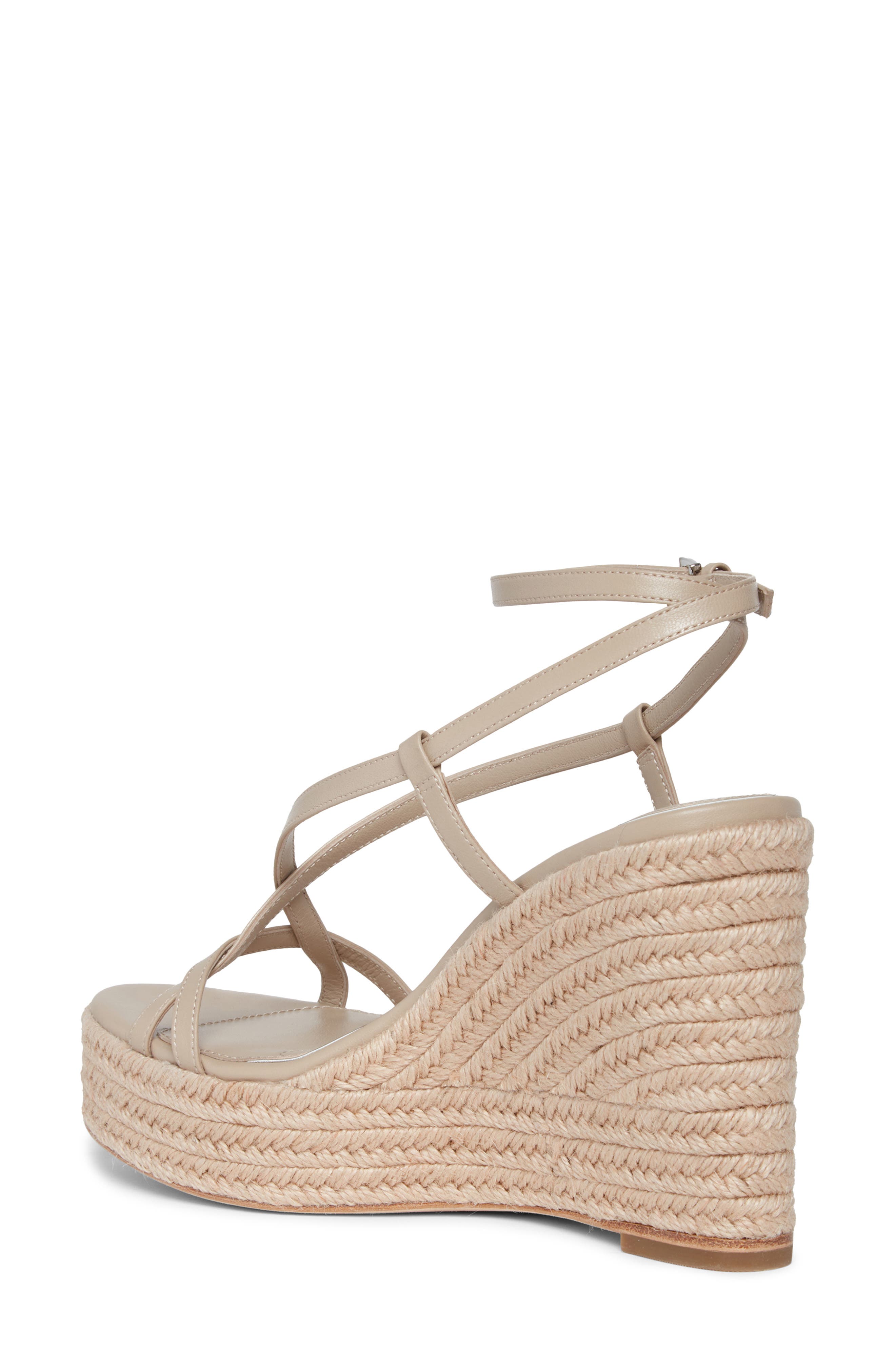 PAIGE Marlow Ankle Strap Espadrille Platform Wedge Sandal, Alternate, color, Light Tan