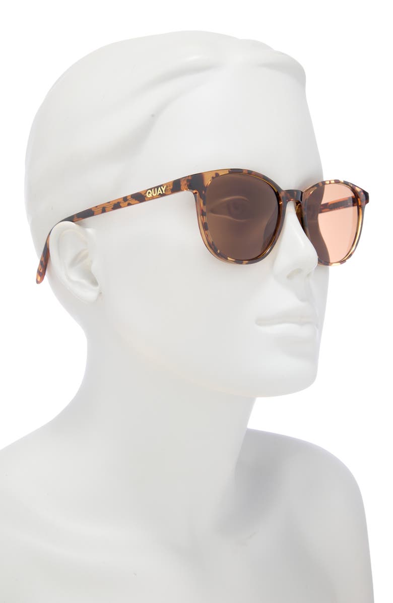 QUAY Blueprint 52mm Round Sunglasses, Alternate, color, Tortoise/ Brown Lens