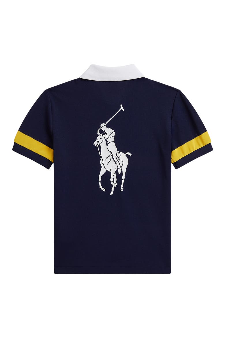 Kids' US Open Stripe Piqué Polo, Alternate, color, REFINED NAVY MULTI