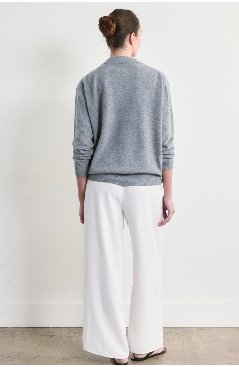 Almina Concept Lightweight Wool Polo, Alternate, color, Grey