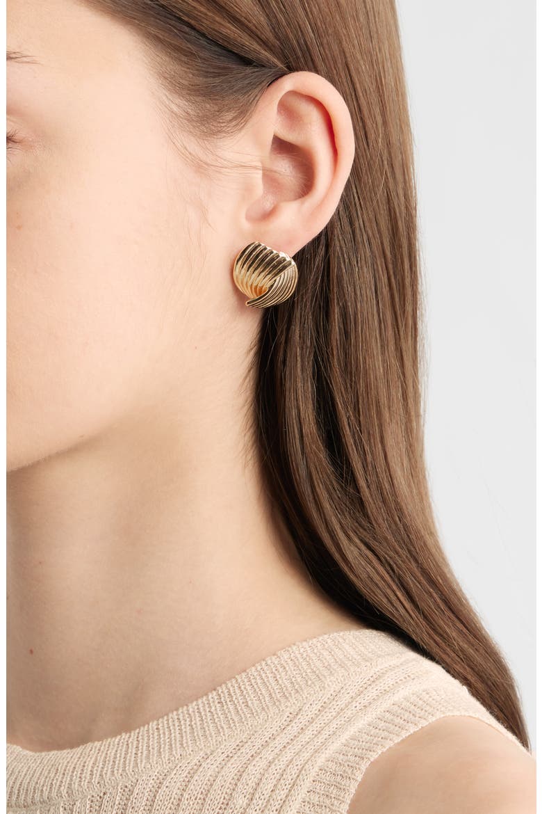 Textured Stud Earrings, Alternate, color, GOLD