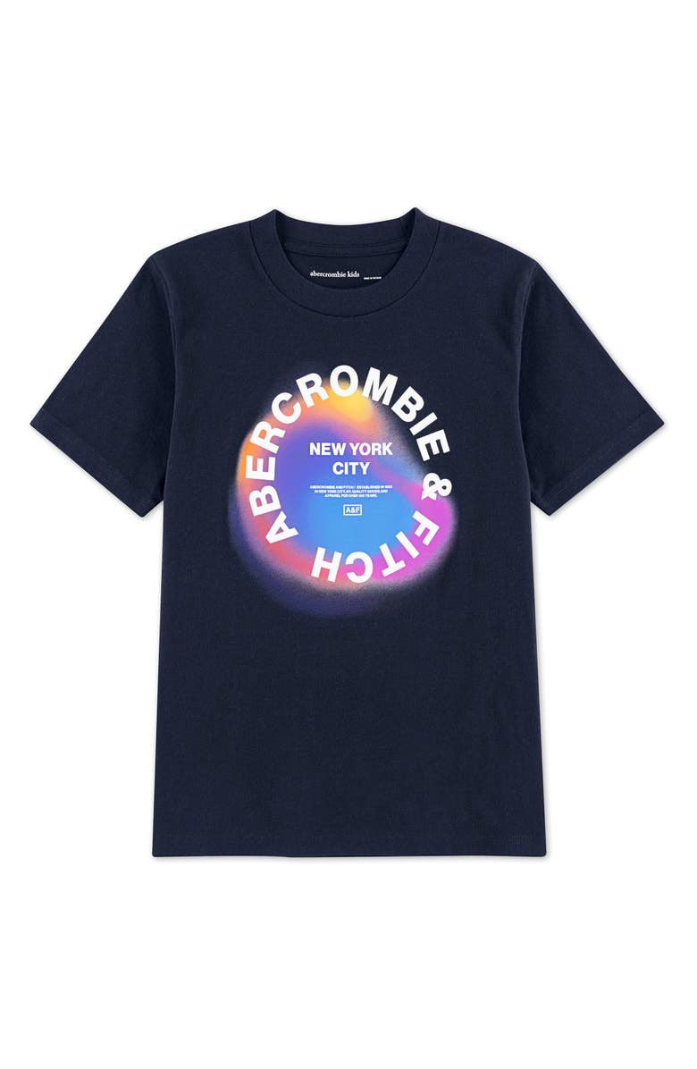 abercrombie kids Kids' Bight Lights Graphic T-Shirt, Main, color, Navy Blazer