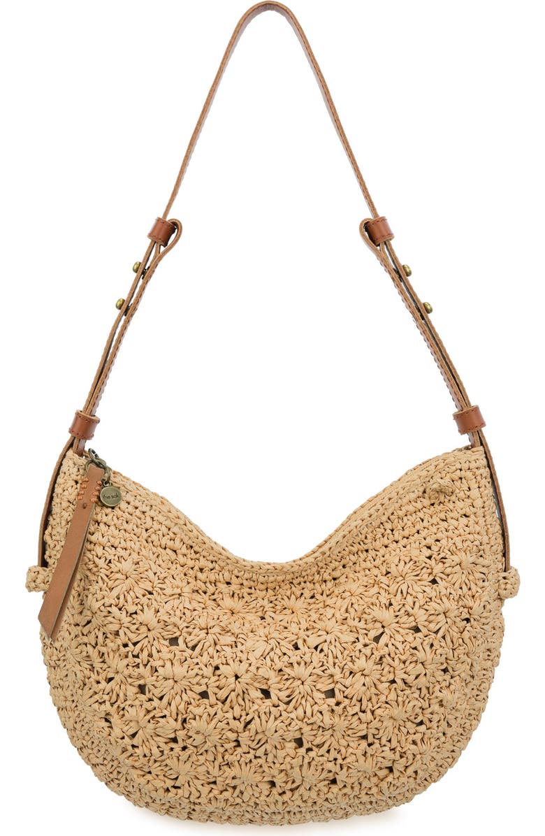 The Sak Tess Shoulder Bag Hand Crochet, Main, color, Natural Primrose Straw