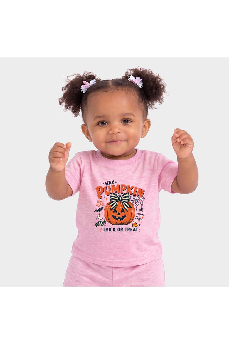 Hey Pumpkin Trick or Treat Infant Jogger Pant Crew Set, Main, color, Cotton Candy