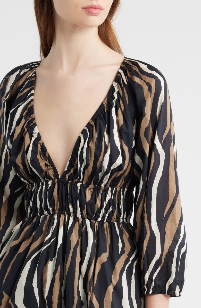 Rails Paio Print Three-Quarter Sleeve Cotton Midi Dress, Alternate, color, Canyon Stripe