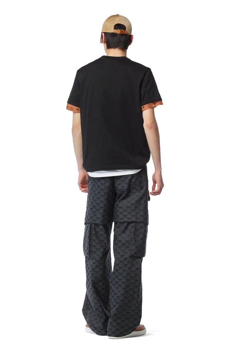 MCM Essential Logo Print T-Shirt in Organic Cotton, Alternate, color, Black