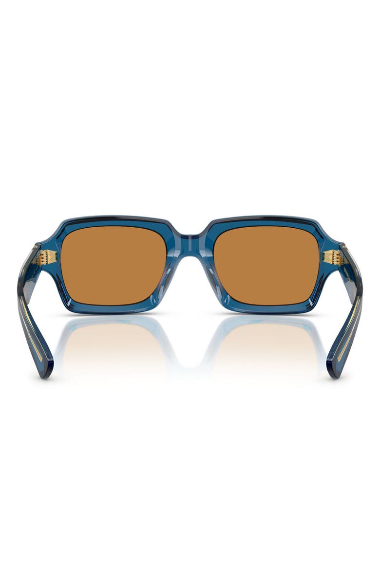 Oliver Peoples Devaney 53mm Rectangular Sunglasses, Alternate, color, Tetsukon Blue / Cognac