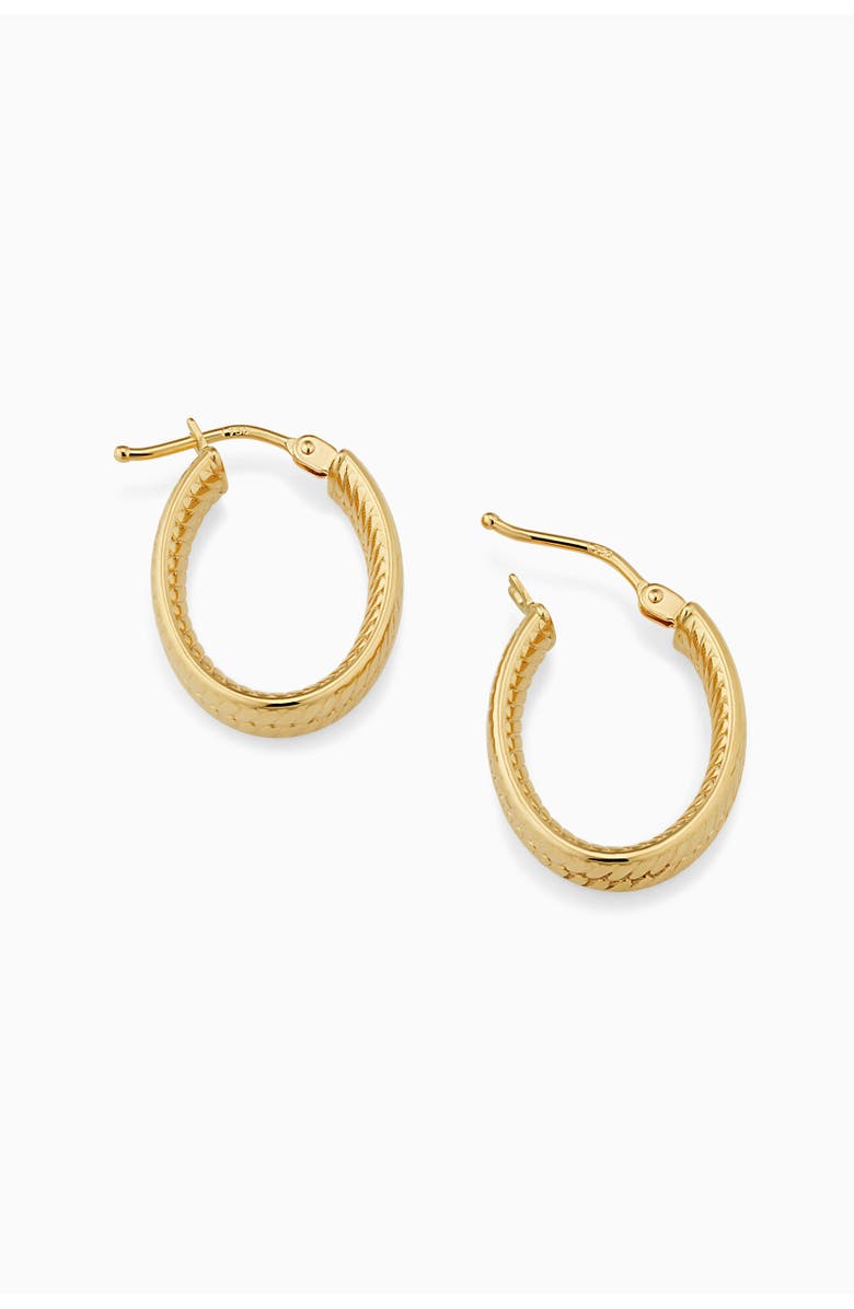 Oradina 18K Yellow Gold I'm Ready Hoops, Alternate, color, 