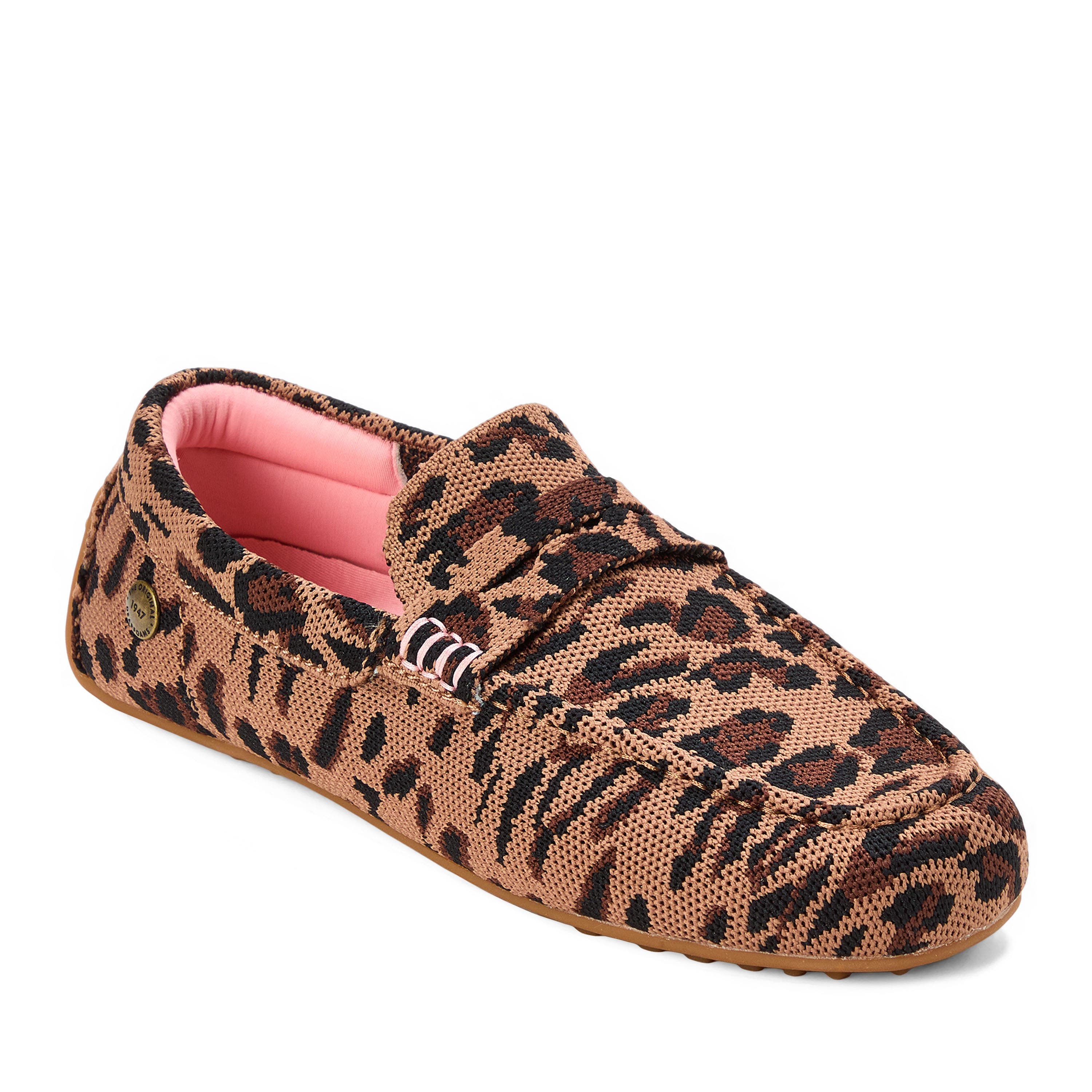 Hazel Stretch Knit Driving Loafer Slipper, Main, color, LEOPARD
