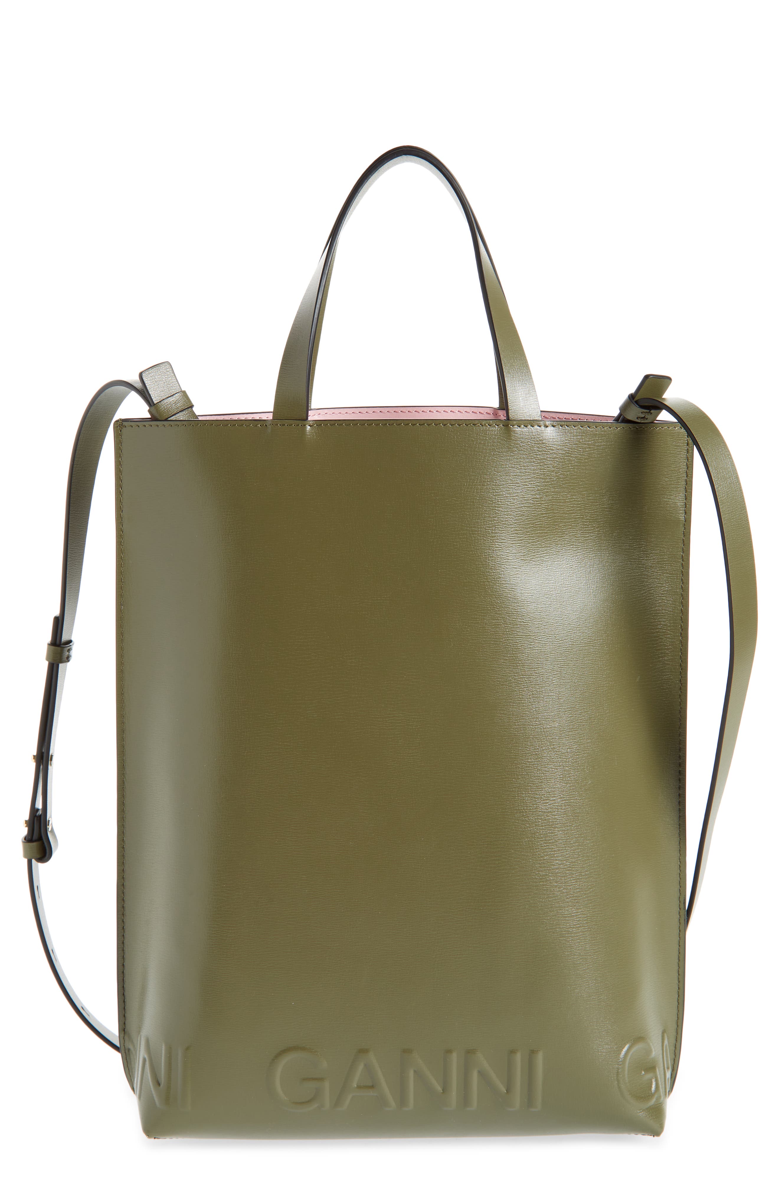 Medium Banner Recycled Leather Tote, Main, color, KALAMATA
