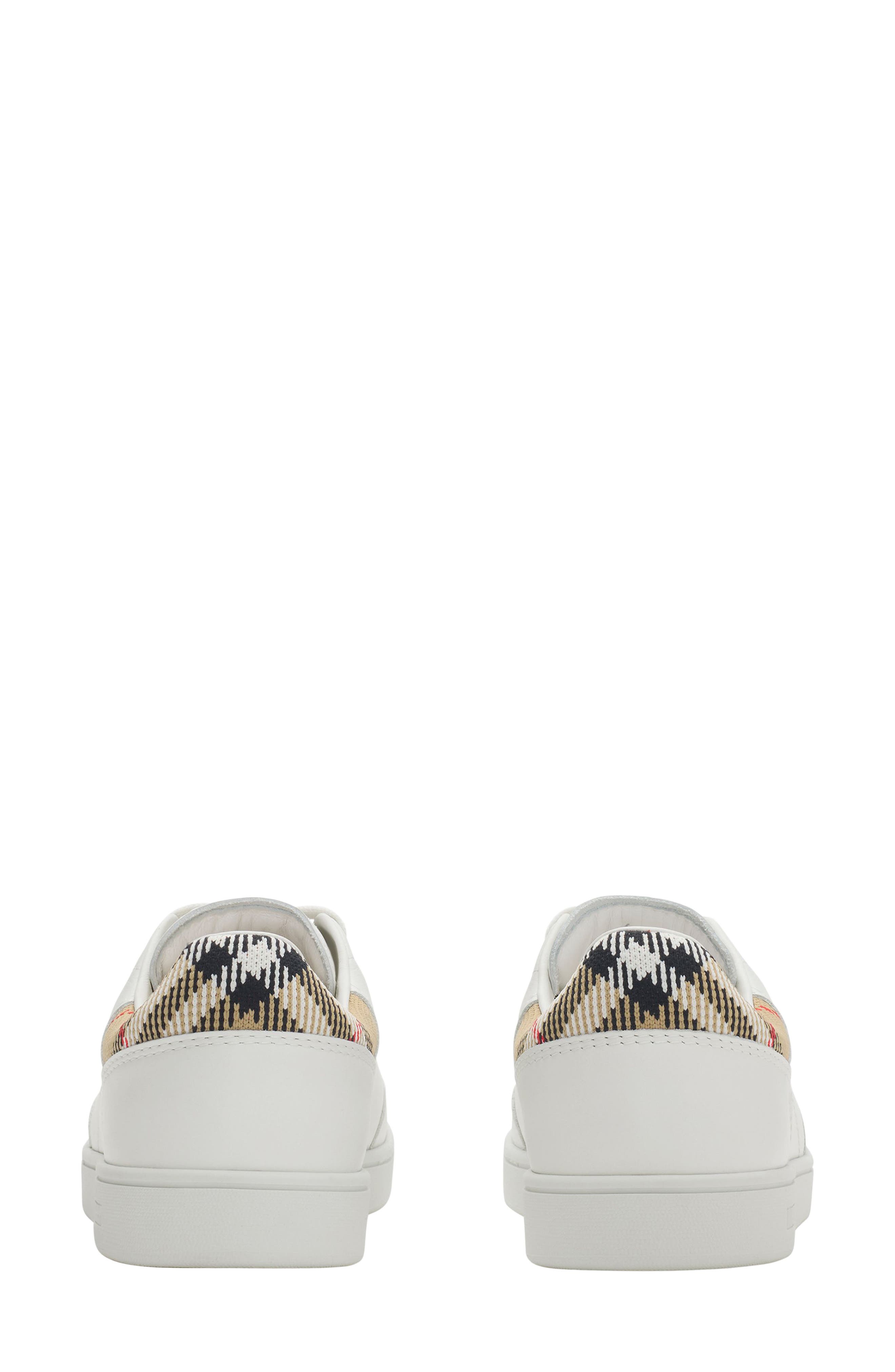 Burberry Set Check Low Top Sneaker, Alternate, color, White