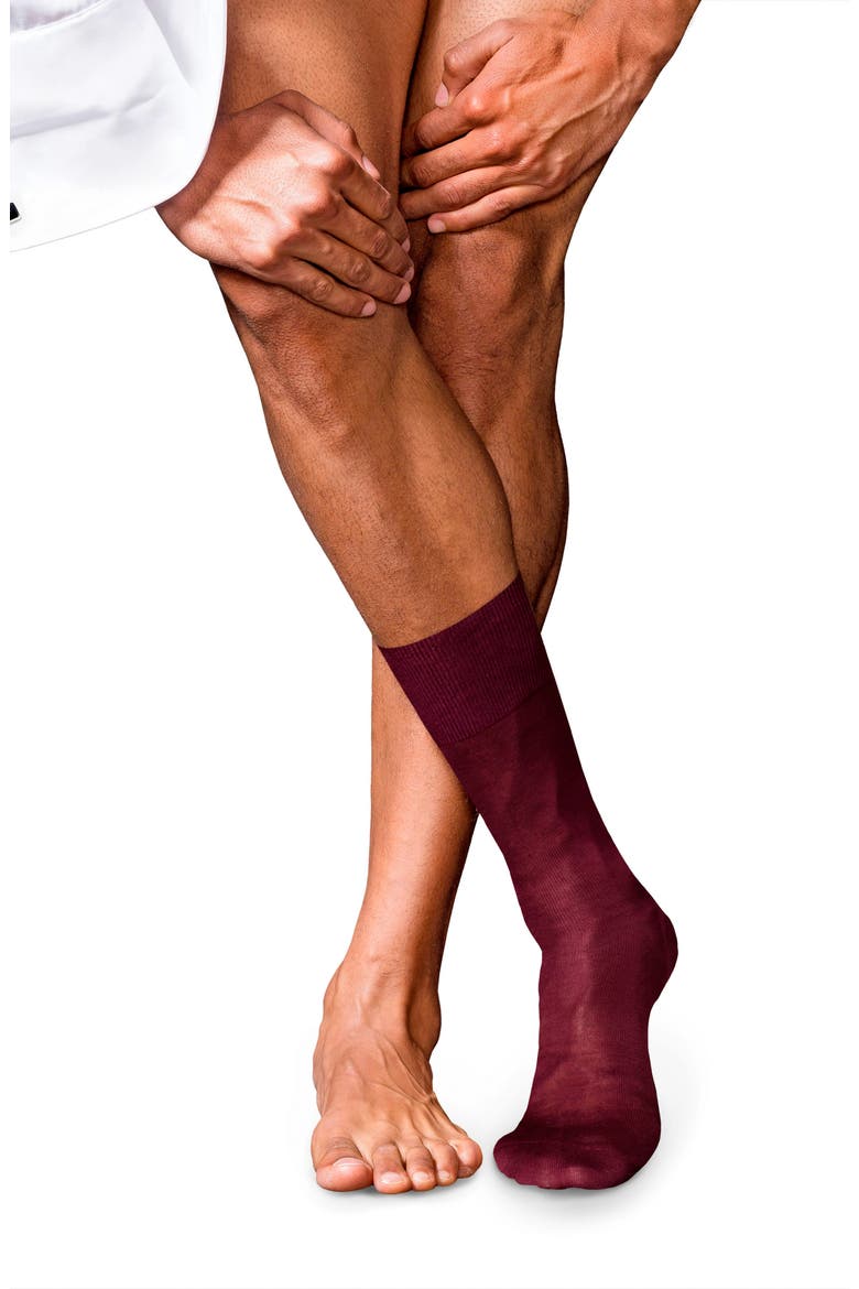No. 9 Cotton Blend Socks, Alternate, color, BAROLO-8596